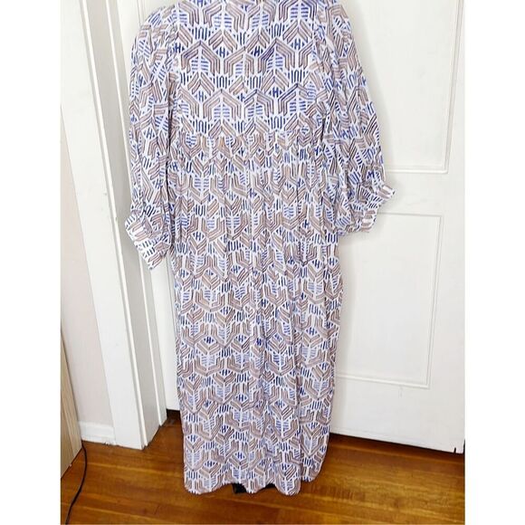 Baobab Angy Block Printed Dress Blue/White Nwt Size S/M - Picture 8 of 9